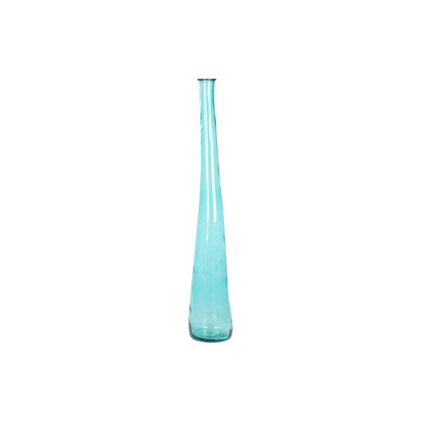 Vase DKD Home Decor 18 x 18 x 120 cm Sky blue Tempered Glass Supply