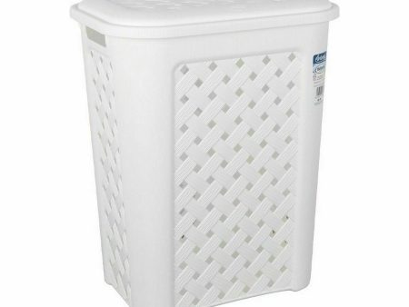 Laundry Basket Tontarelli Arianna With lid White 37,5 x 27,5 x 47 cm (6 Units) For Discount