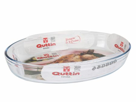 Oven Dish Quttin   Transparent Glass Oval 4,5 L 39,6 x 27,35 x 6,6 (4 Units) on Sale