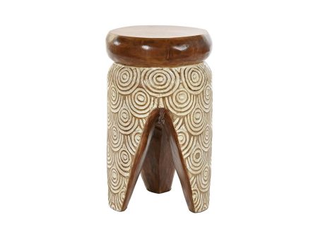 Side table DKD Home Decor Natural White Albasia wood (29 x 29 x 49 cm) (30 x 30 x 50 cm) Online now