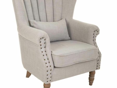 Armchair Alexandra House Living Light grey 59 x 87 x 73 cm Fashion