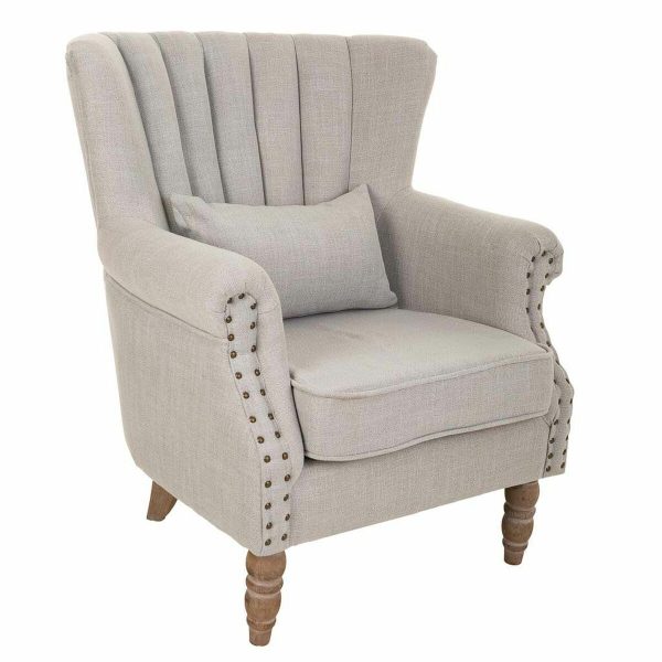 Armchair Alexandra House Living Light grey 59 x 87 x 73 cm Fashion