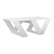 Centre Table Alexandra House Living Diagonal White Wood MDP 110 x 40 x 60 cm Online Hot Sale