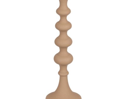 Candleholder 13 x 13 x 39,5 cm Beige Aluminium For Cheap