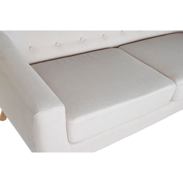 Sofa DKD Home Decor Natural Polyester Rubber wood Cream (172 x 82 x 82 cm) Online now