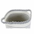 Basket set DKD Home Decor White Brown Black Grey Stripes Boho 30 x 30 x 30 cm Plastic 2 Pieces (2 Units) (4 pcs) Online now