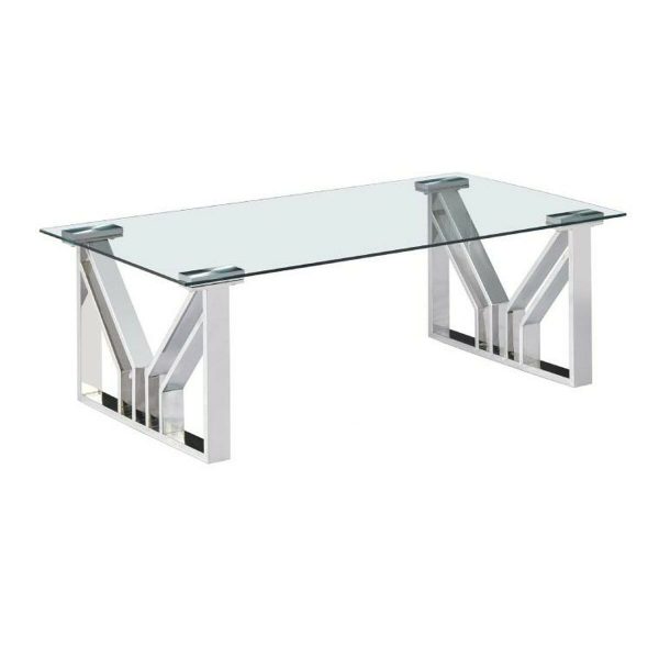 Centre Table DKD Home Decor Transparent Crystal Steel 130 x 70 x 45 cm For Sale