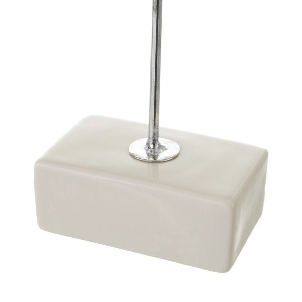 Candleholder White Silver Ceramic Iron 18,4 x 8,4 x 29,1 cm Online Hot Sale