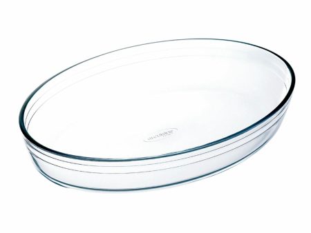 Oven Dish Ô Cuisine Ocuisine Vidrio Transparent Glass Oval 40 x 28 x 7 cm (4 Units) Supply