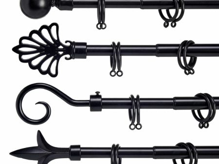 Curtain Bar Extendable Black Iron 5 x 122 x 5 cm (8 Units) Online Sale