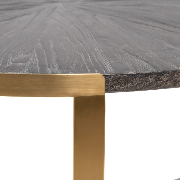 Centre Table Golden Dark brown 90 x 90 x 45 cm Online Hot Sale