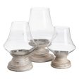 Candleholder White Wood Crystal 23 x 23 x 34 cm For Discount