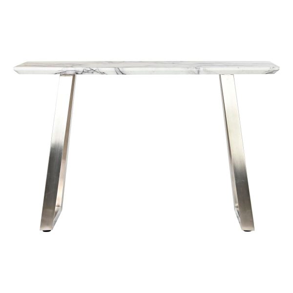 Console DKD Home Decor White Silver Steel MDF Wood 120 x 40 x 76 cm Online now