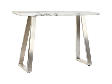 Console DKD Home Decor White Silver Steel MDF Wood 120 x 40 x 76 cm Online now