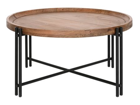 Centre Table Home ESPRIT Wood Metal 90 x 90 x 45 cm Online now