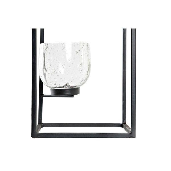 Candleholder DKD Home Decor Crystal Black Transparent 18 x 18 x 76 cm Iron Online