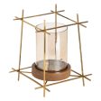 Candleholder Brown Golden Wood Crystal Steel 24 x 24 x 26 cm For Discount