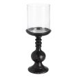 Candleholder Black Wood Crystal 23 x 23 x 58 cm Online Hot Sale