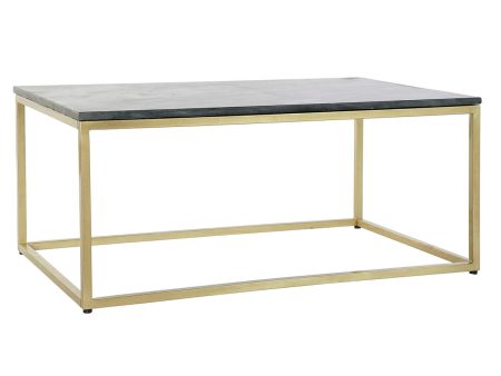 Centre Table DKD Home Decor Black Golden Marble Iron 100 x 61 x 43 cm For Sale