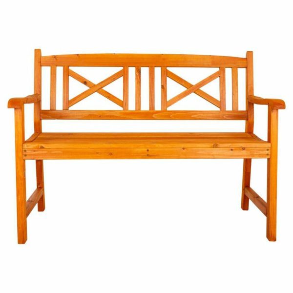 Bench Alexandra House Living Orange Fir wood 65 x 68 x 120 cm Discount