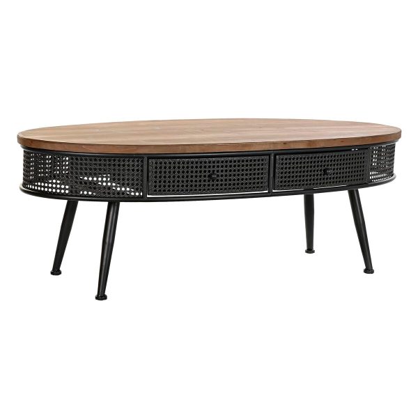 Centre Table DKD Home Decor Brown Black Metal Fir 120 x 58 x 42 cm For Sale