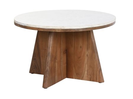 Centre Table DKD Home Decor Marble Acacia (70 x 70 x 43 cm) Supply