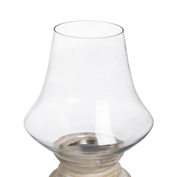 Candleholder White Wood Crystal 33 x 33 x 43 cm on Sale