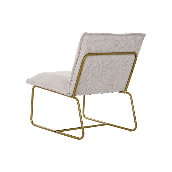 Armchair DKD Home Decor Beige Golden Metal Polyester (66 x 71 x 77 cm) Supply