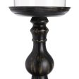 Candleholder Black Wood Crystal 18 x 18 x 47 cm For Sale