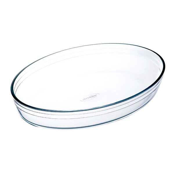 Oven Dish Ô Cuisine Ocuisine Vidrio Transparent Glass Oval 40 x 28 x 7 cm (4 Units) Supply