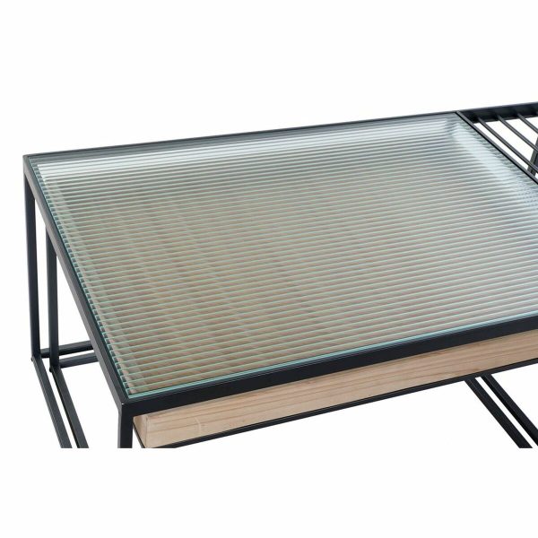 Centre Table DKD Home Decor Black Multicolour Natural Wood Metal Bamboo Crystal 110 x 60 x 45 cm Online now