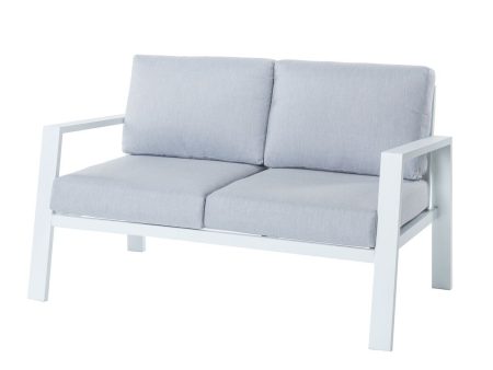 2-Seater Sofa Thais White Aluminium 132,20 x 74,80 x 73,30 cm Cheap