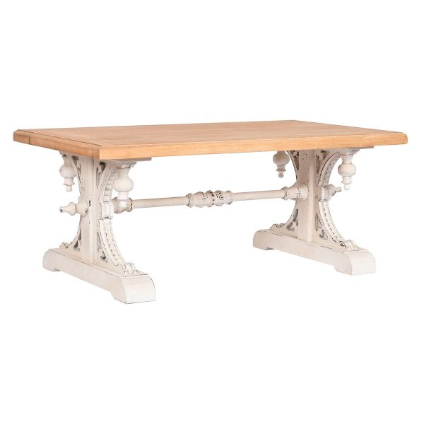 Centre Table Home ESPRIT White Natural Fir wood MDF Wood 110 x 65 x 46 cm Hot on Sale