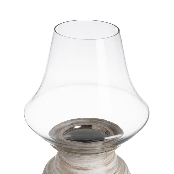 Candleholder White Wood Crystal 28 x 28 x 38 cm Discount