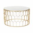 Centre Table DKD Home Decor Glamour White Multicolour Golden Marble Iron 87 x 87 x 51,5 cm on Sale