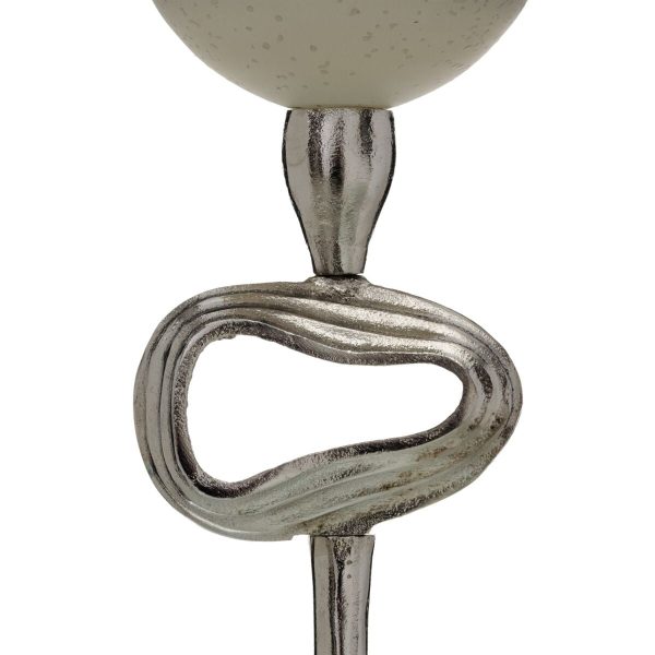 Candleholder Grey Silver Aluminium Crystal 11 x 11 x 56 cm on Sale