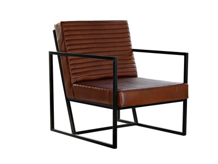 Armchair DKD Home Decor Brown Black Metal 75 x 89 x 90 cm For Sale