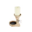 Candleholder DKD Home Decor Wood (9,5 x 9,5 x 28 cm) (2 Pieces) Online now