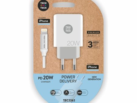 Wall Charger + MFI Certified Lightning Cable Tech One Tech TEC2262 Discount