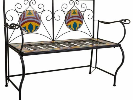 Bench Alexandra House Living Black Iron Tile 50 x 88 x 110 cm on Sale