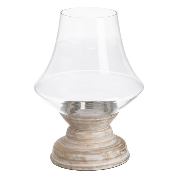 Candleholder White Wood Crystal 23 x 23 x 34 cm For Discount