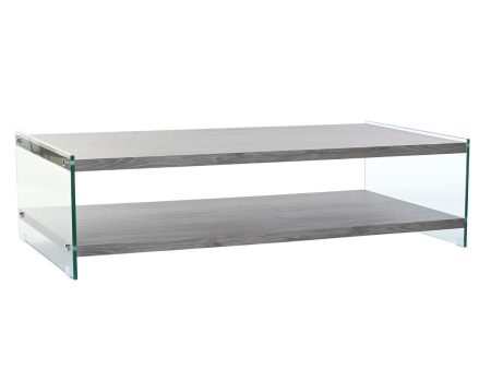 Centre Table DKD Home Decor Grey Transparent Crystal MDF Wood 130 x 65 x 35,5 cm For Sale