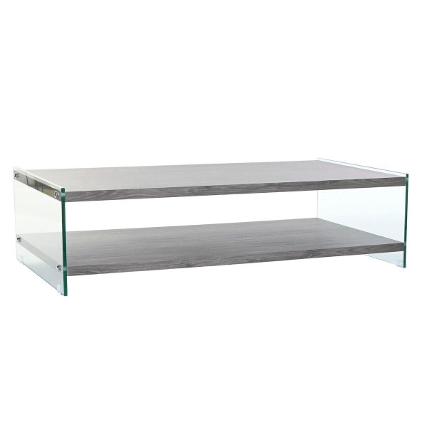 Centre Table DKD Home Decor Grey Transparent Crystal MDF Wood 130 x 65 x 35,5 cm For Sale