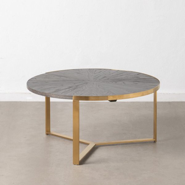 Centre Table Golden Dark brown 90 x 90 x 45 cm Online Hot Sale