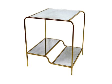 Side table DKD Home Decor Golden Metal Mirror 50 x 50 x 55 cm For Discount