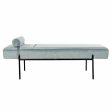 Chaise Longue Sofa DKD Home Decor Black Sky blue Metal 140 x 59 x 42 cm Fashion