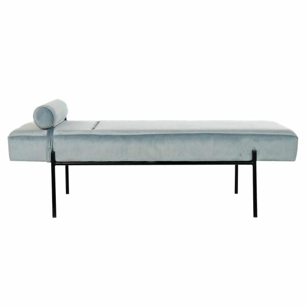 Chaise Longue Sofa DKD Home Decor Black Sky blue Metal 140 x 59 x 42 cm Fashion