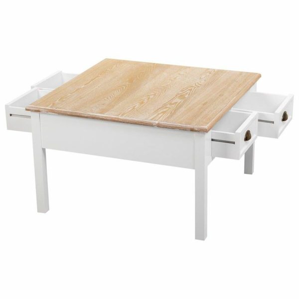 Centre Table Alexandra House Living White Brown Zinc Alloy MDF Wood 80 x 50 x 80 cm For Discount