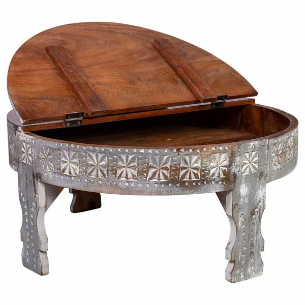 Centre Table Alexandra House Living White Mango wood 80 x 41 x 80 cm For Sale