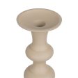 Candleholder 13 x 13 x 33 cm Aluminium Cream Discount